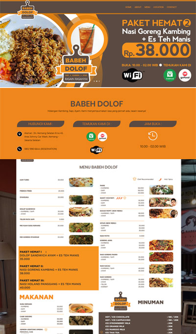 Contoh Website Restoran Kuliner Nusantara - Okejasaweb.com